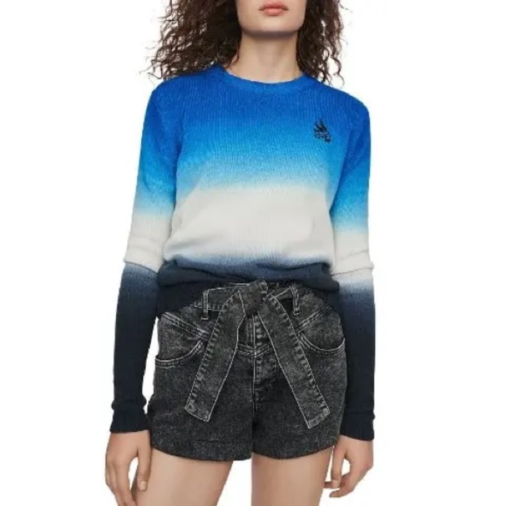 Maje Sweater In Color Gradient Azure Blue size 1 - small